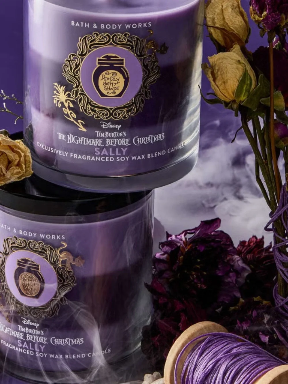 “New” Bath & Body Works Purple 'Sally' The Nightmare Before Christmas Candle